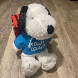 Cedar Fair - Kings Island Amusement Park - Peanuts Snoopy Plush 14” Blue Hoodie
